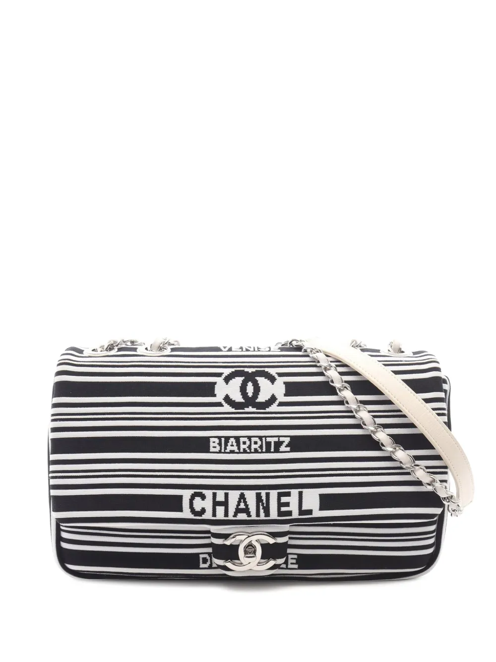 CHANEL Pre-Owned 2019 Canvas Venise Biarritz Flap Bag shoulder bag - Bianco