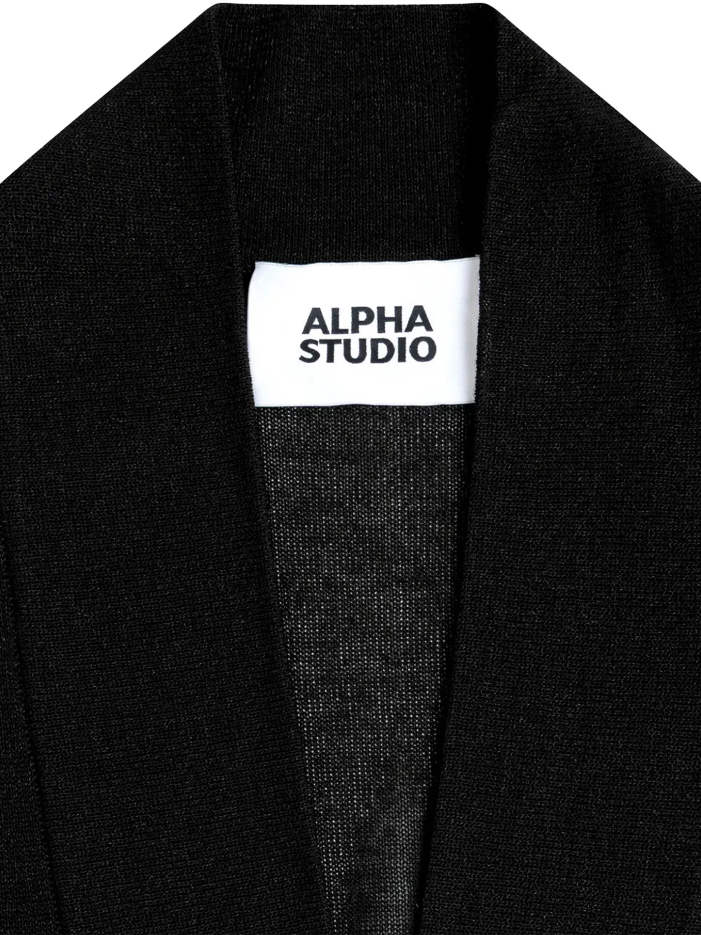  Alpha Studio Cardigan Lungo A Coste - Nero 