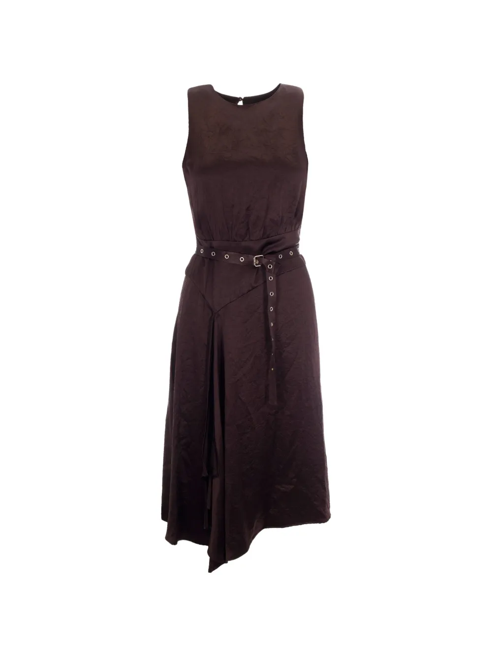 LIU JO belted asymmetric dress - Marrone