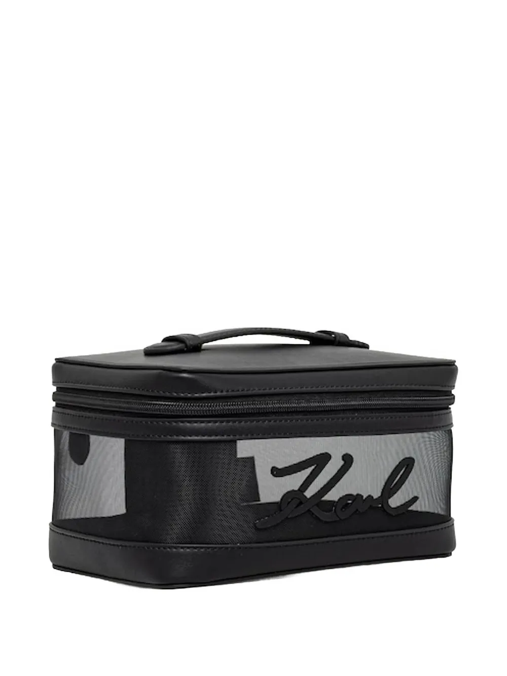 Karl Lagerfeld K Signature mesh toilettas Zwart