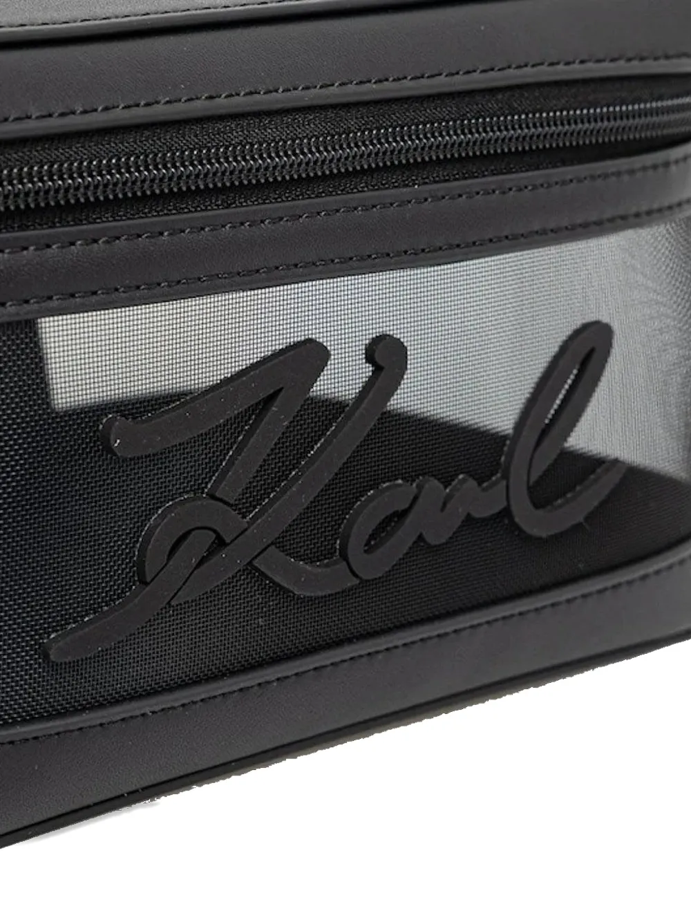 Karl Lagerfeld K Signature mesh toilettas Zwart