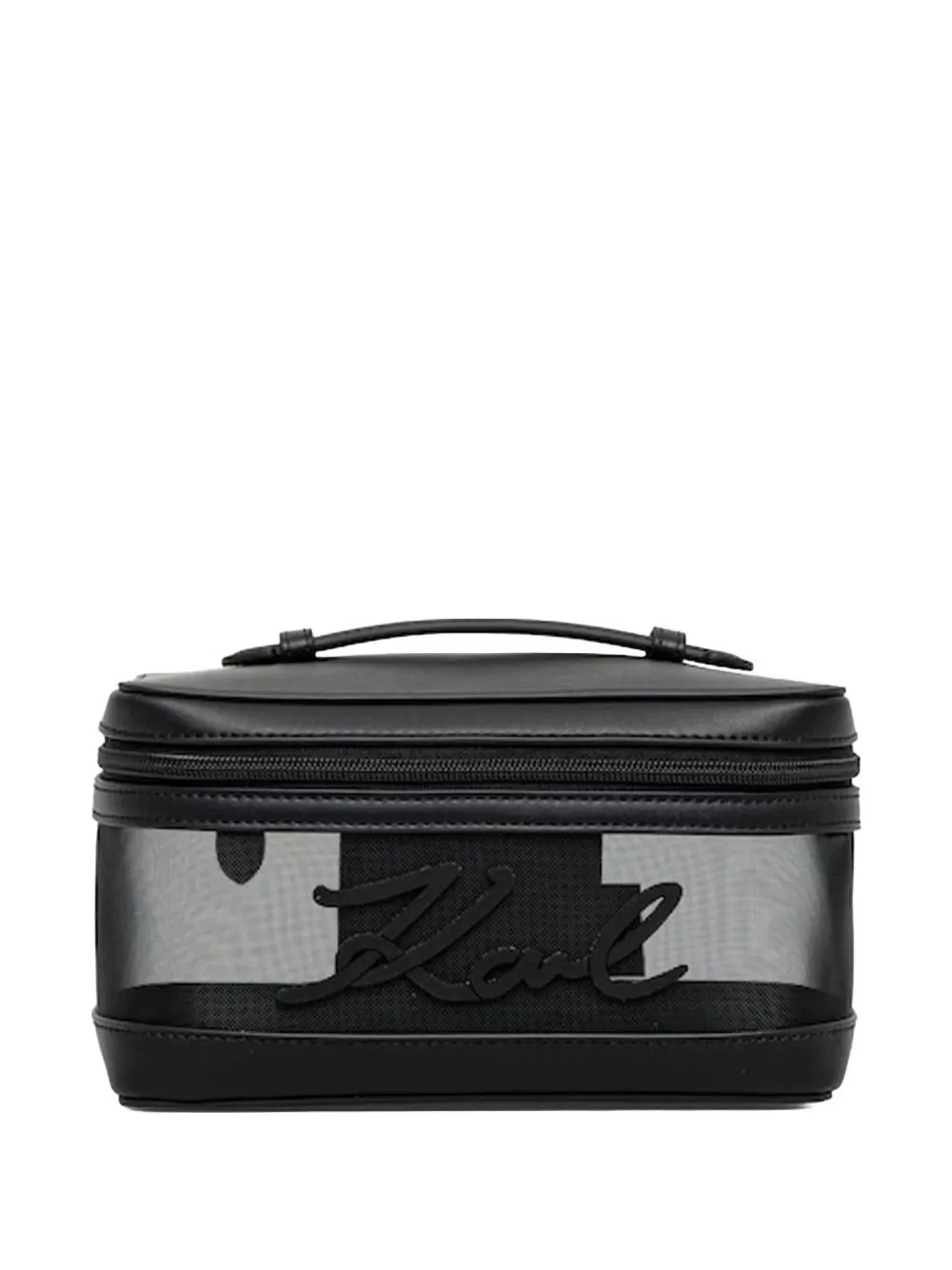 Karl Lagerfeld K/Signature mesh vanity case - Nero