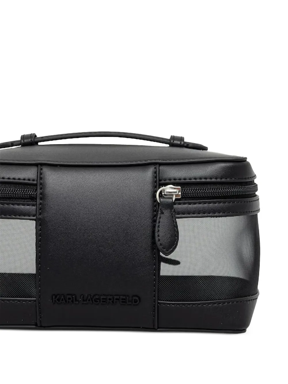 Karl Lagerfeld K Signature mesh toilettas Zwart
