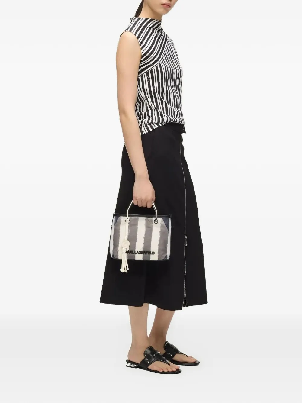 Karl Lagerfeld Ikon mesh shopper Wit