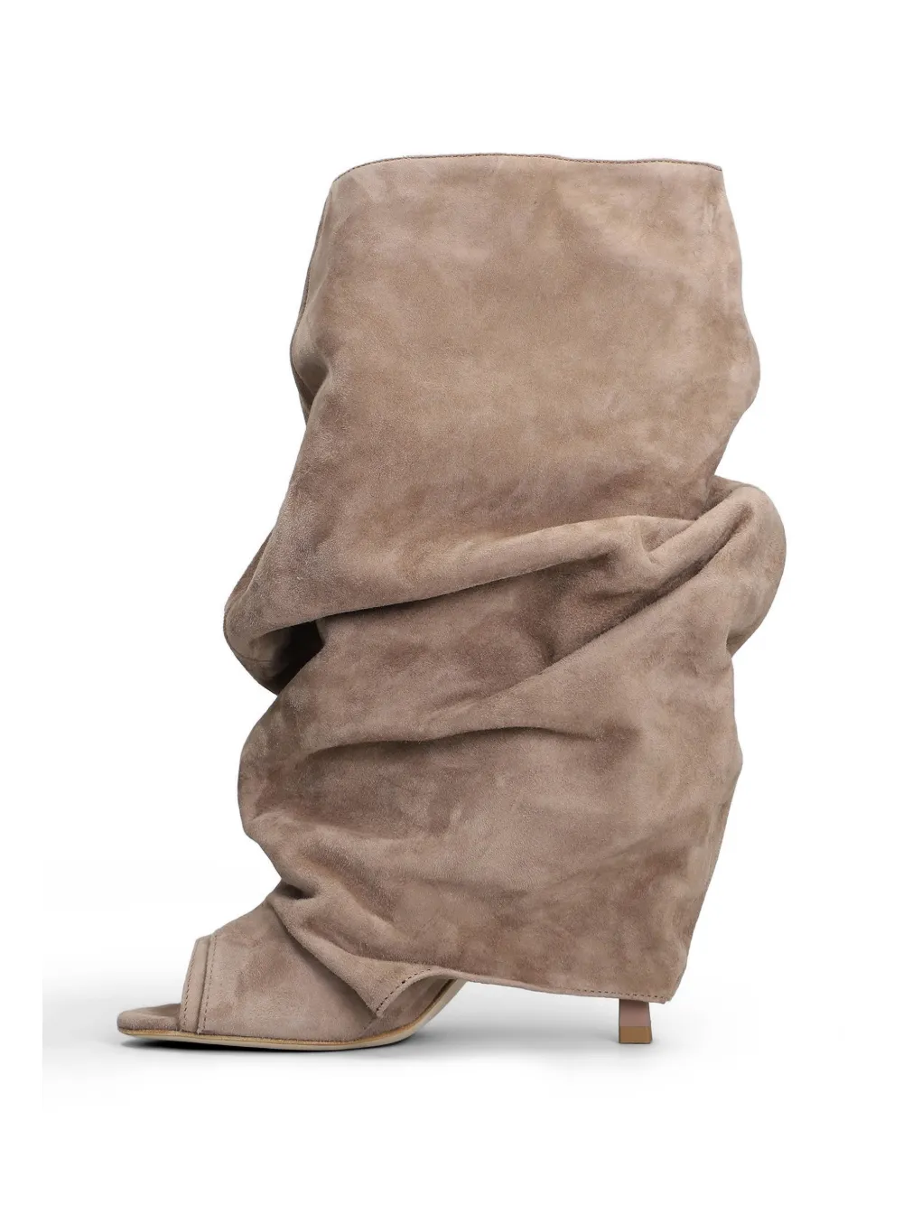 Gisel Moire 90mm Camy peep-toe ankle boots Beige