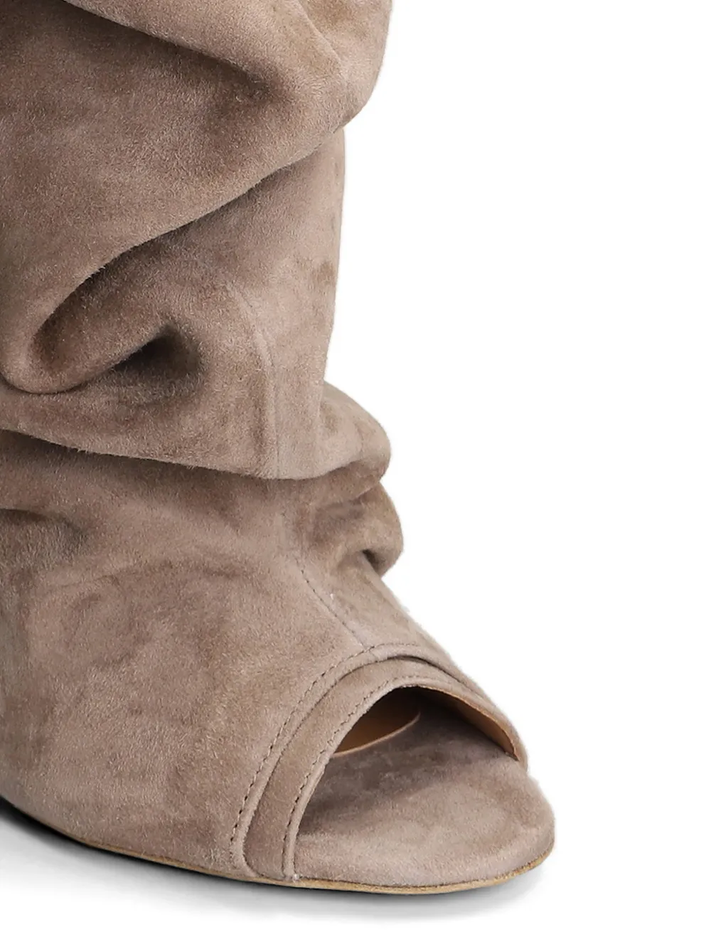 Gisel Moire 90mm Camy peep-toe ankle boots Beige