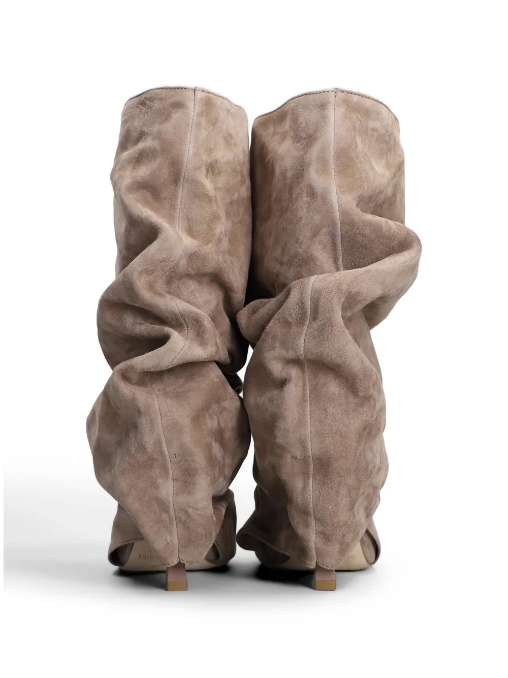 Gisel Moire 90mm Camy peep-toe ankle boots Beige