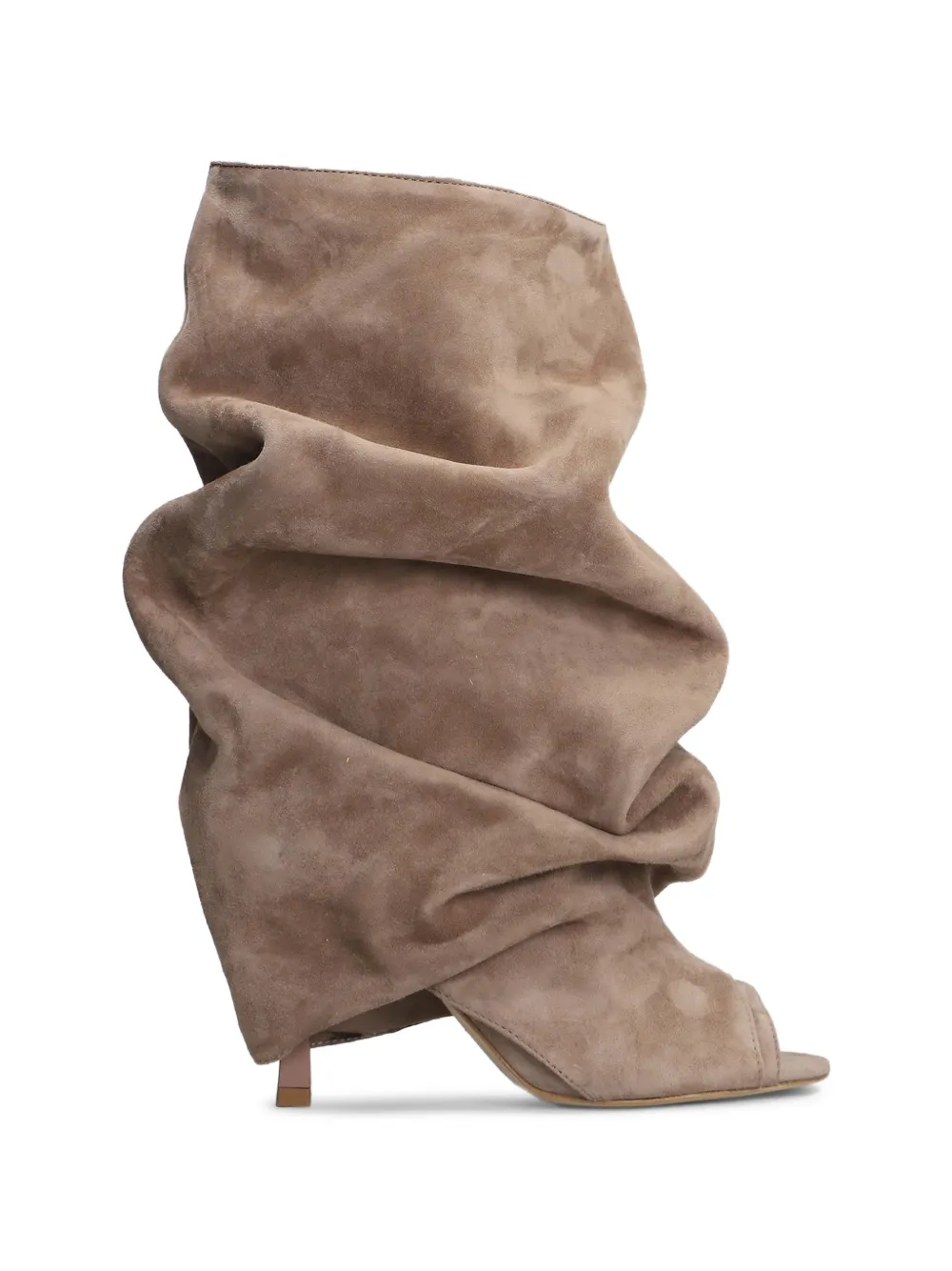 Gisel Moire 90mm Camy peep-toe ankle boots Beige