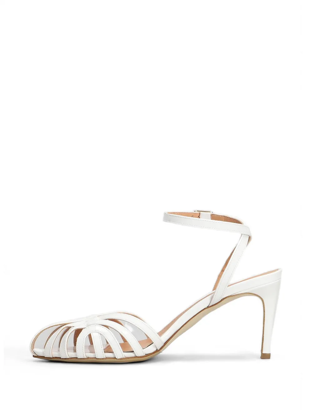 The Seller patent-finish caged sandals Wit