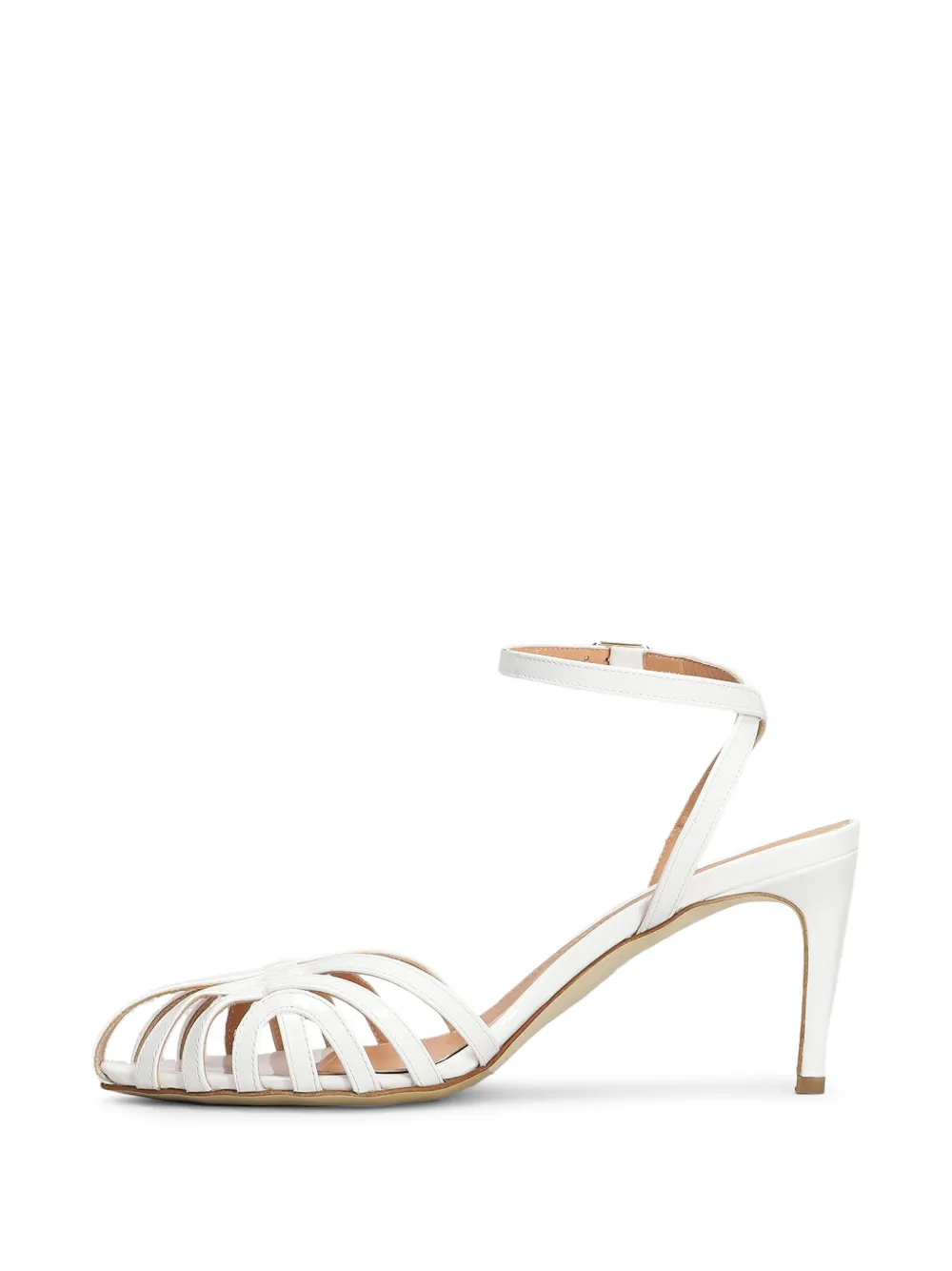 The Seller Gekooide sandalen met gelakte afwerking Wit