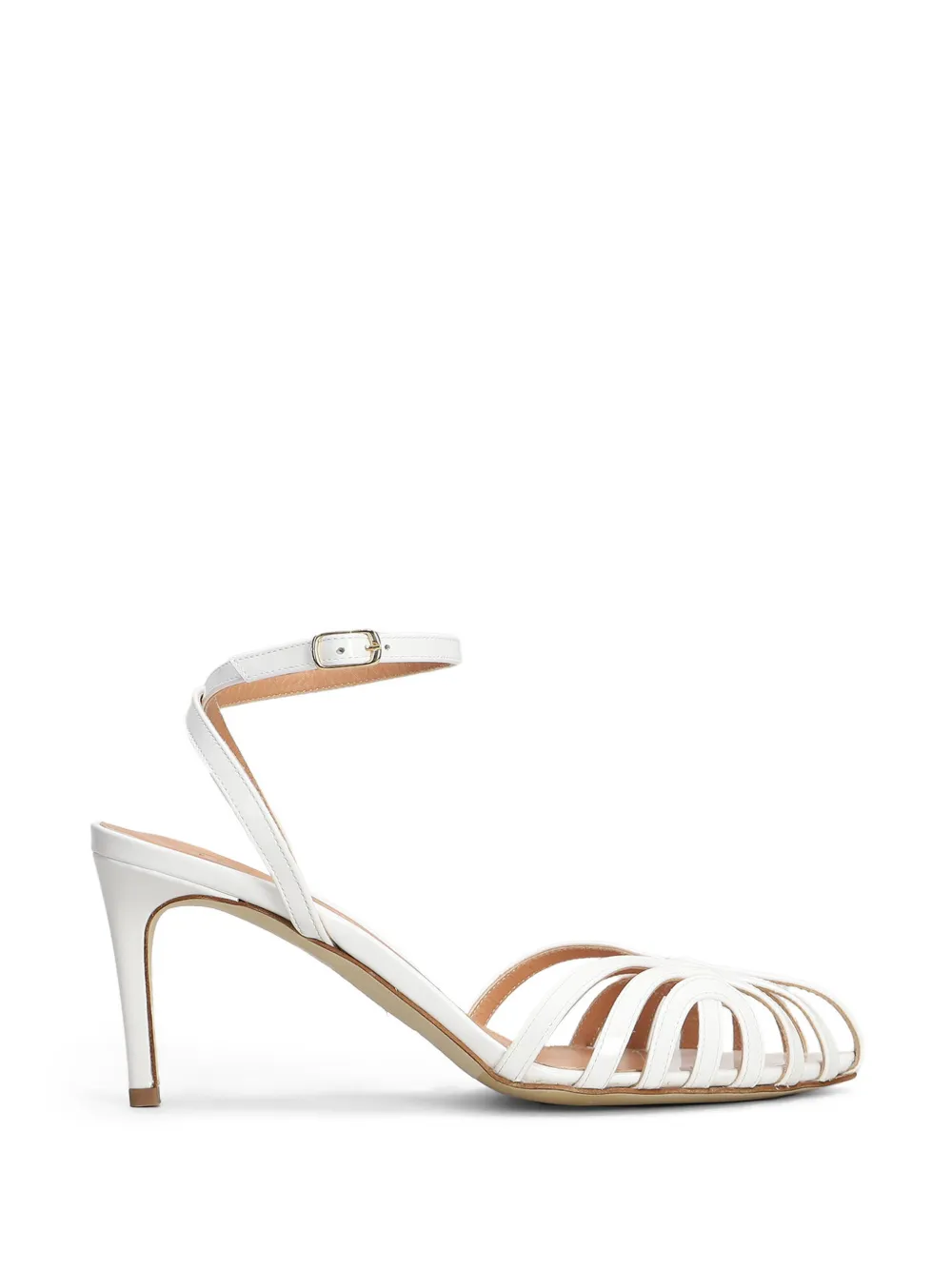 The Seller patent-finish caged sandals - Bianco