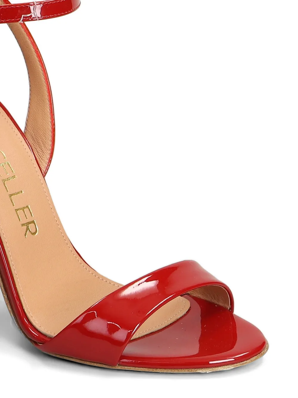 The Seller patent-finish ankle-strap sandals Rood