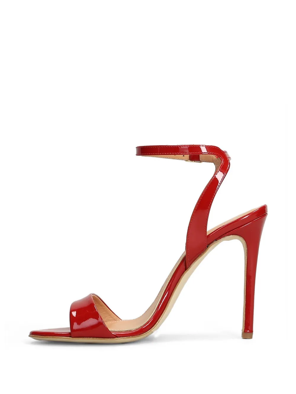 The Seller patent-finish ankle-strap sandals Rood