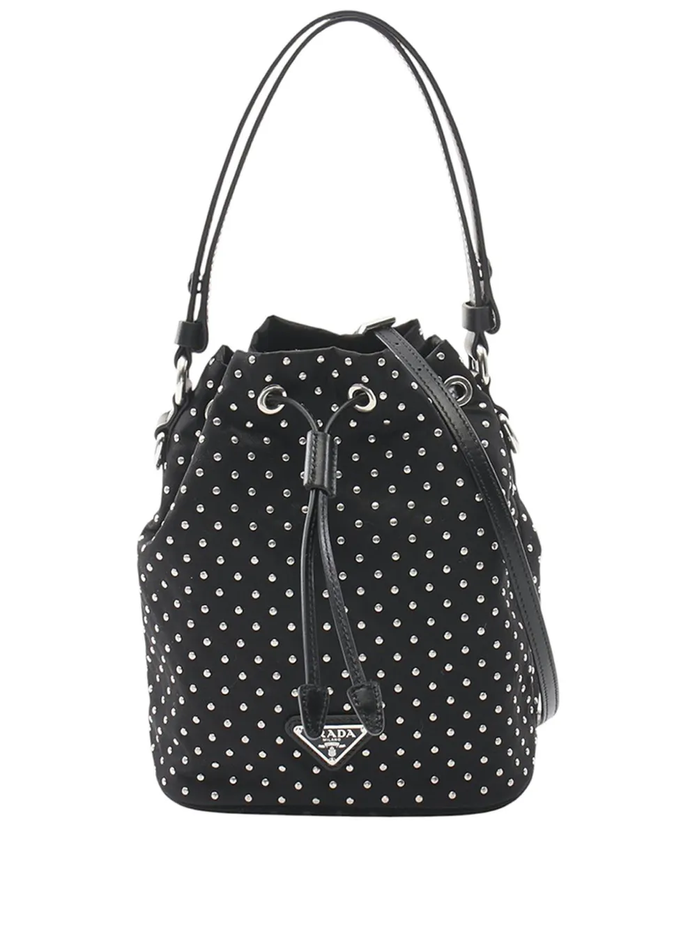 Prada Pre-Owned 2013-2026 Studded bucket bag - Nero