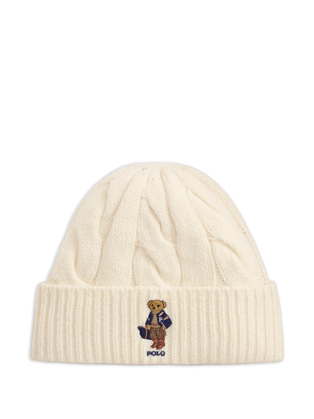 Polo Ralph Lauren Polo Bear cable-knit beanie hat - Bianco