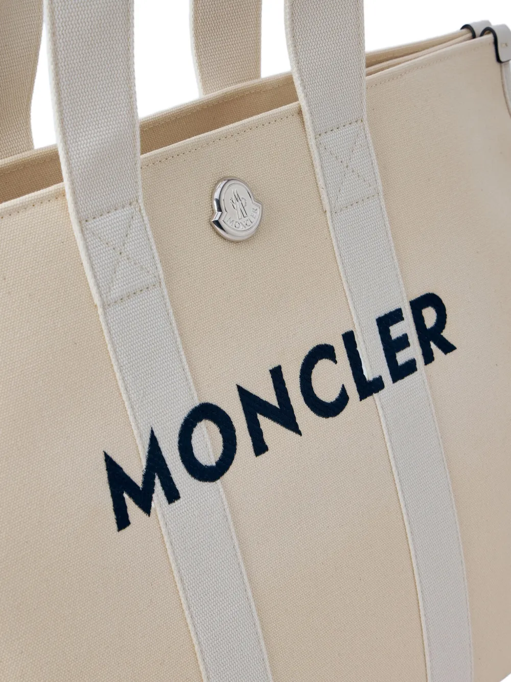 Moncler Shopper met geborduurd logo Beige