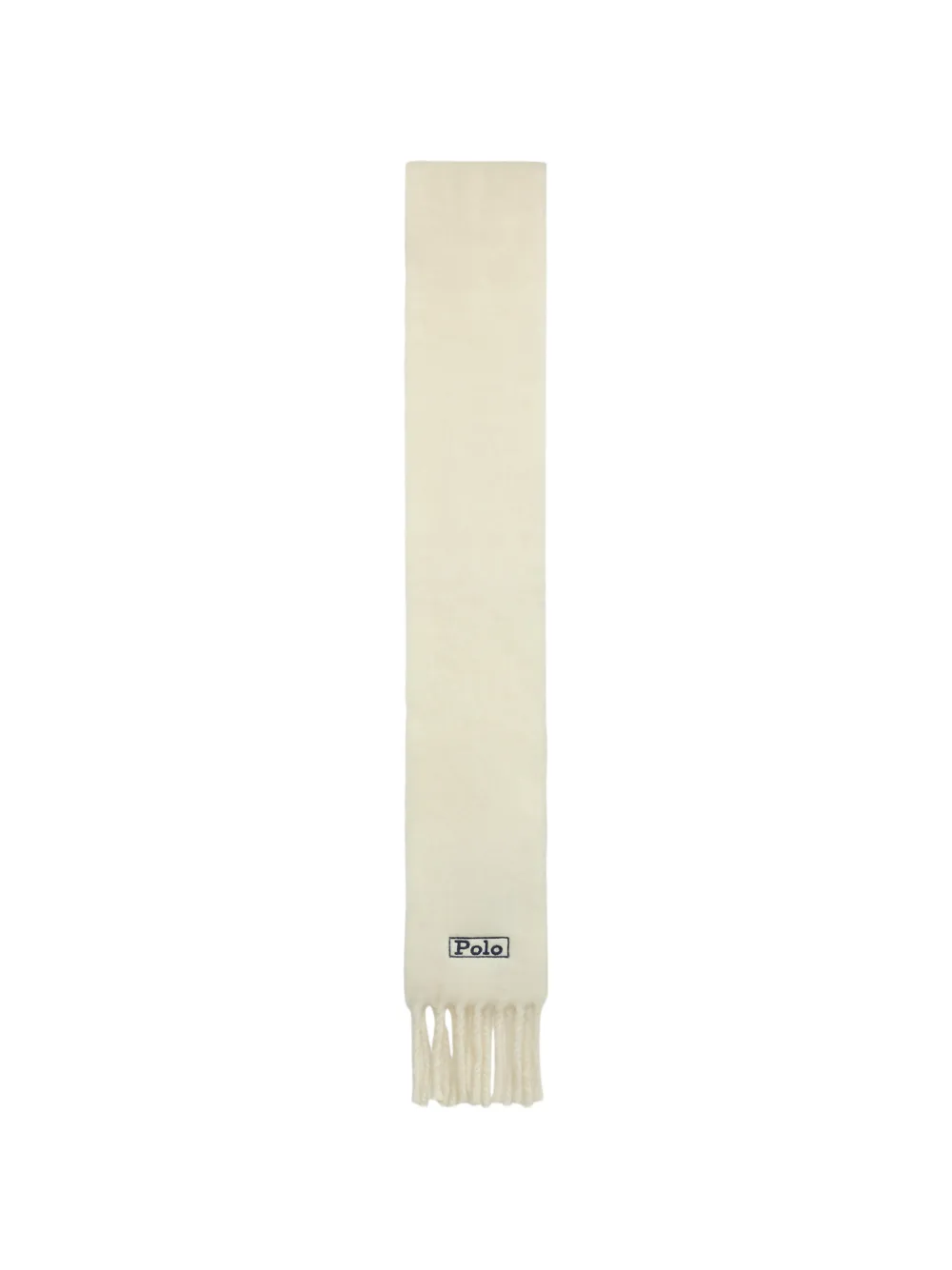 Polo Ralph Lauren Sciarpa con logo ricamato e frange - Bianco