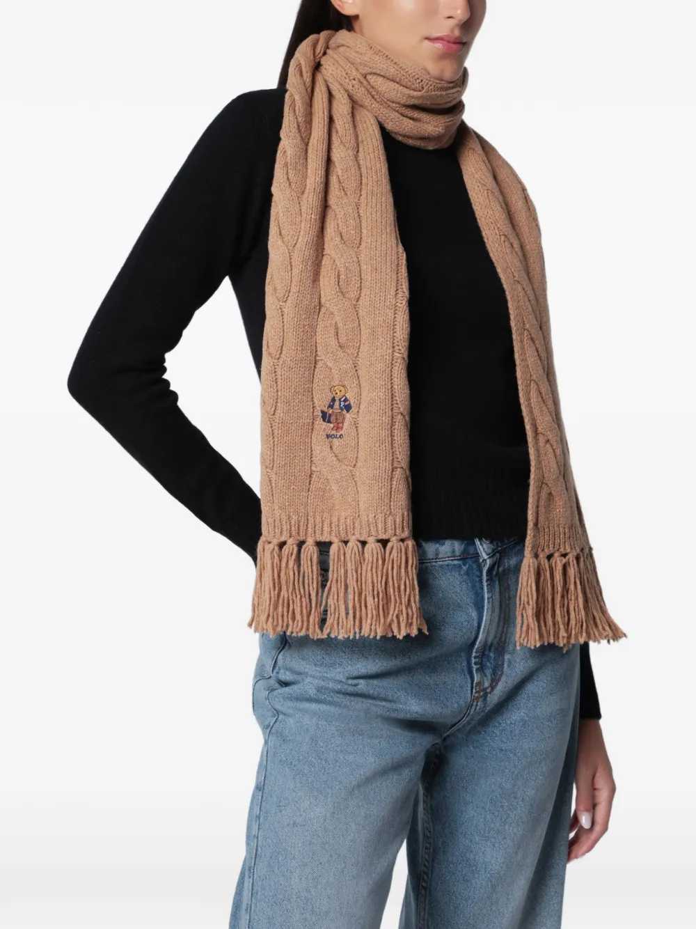 Polo Ralph Lauren Fijngebreide sjaal Beige
