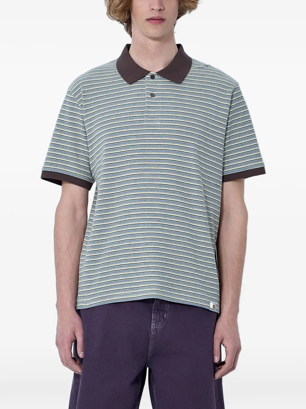 Carhartt WIP striped cotton polo shirt - Marrone