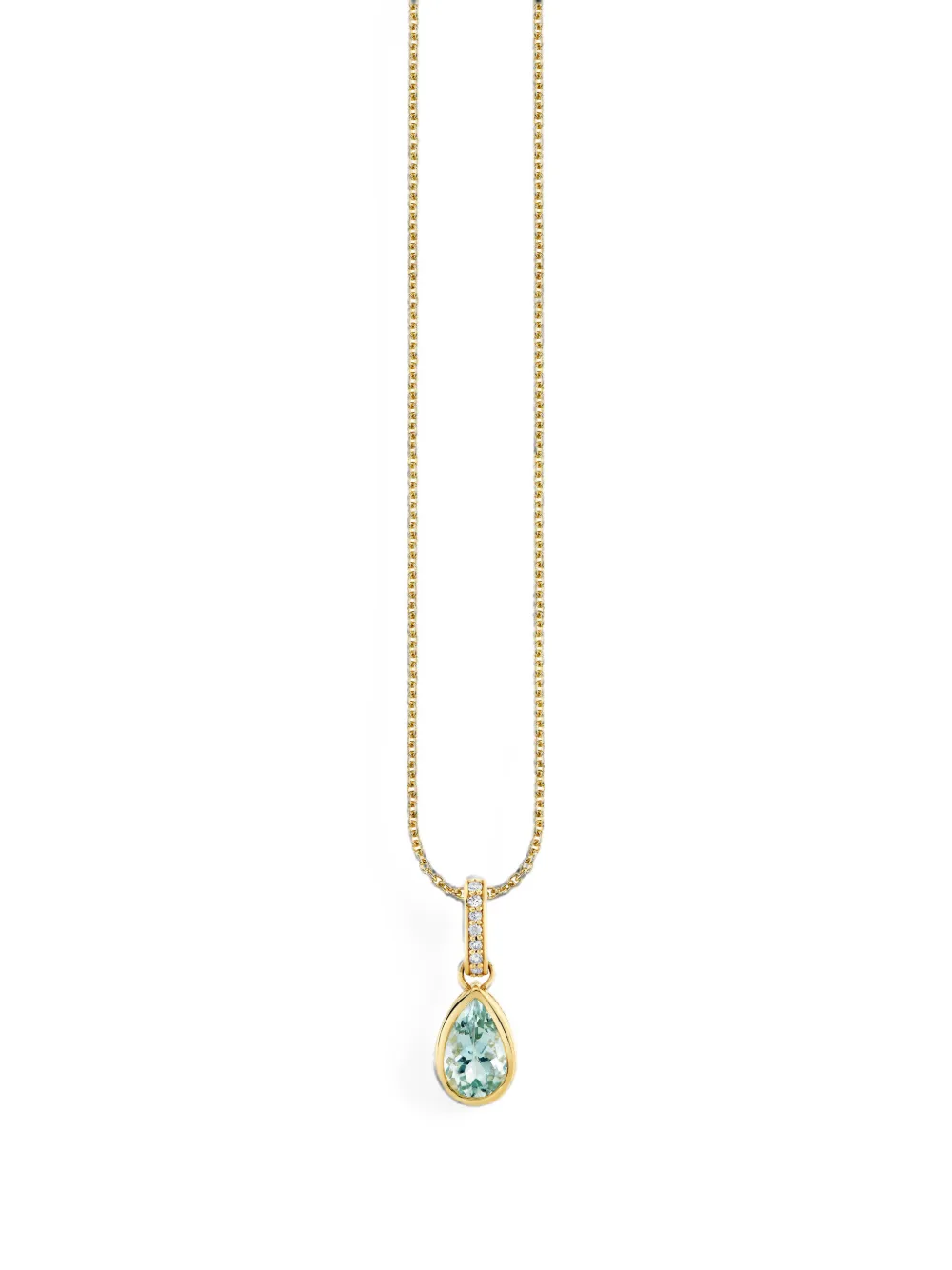 Sydney Evan Halskette mit Aquamarin- und Diamantanhänger - Gold
