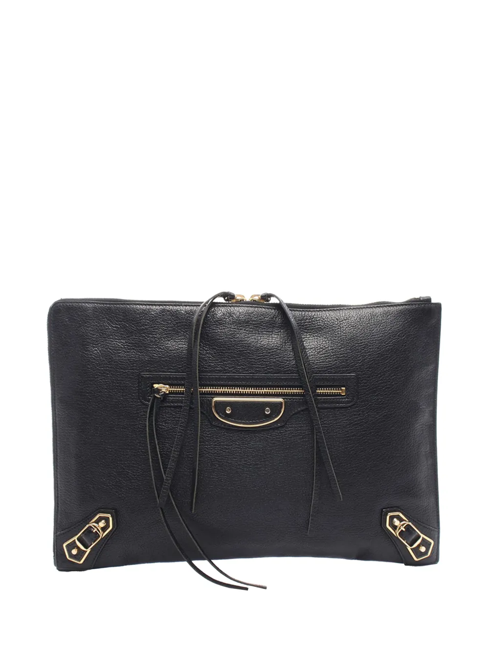 Balenciaga Pre-Owned 2010-2026 Goatskin Motocross Classic Metallic Edge clutch bag - Nero