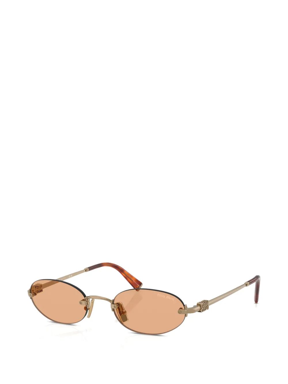 Miu Eyewear Zonnebril met ovalen montuur Goud