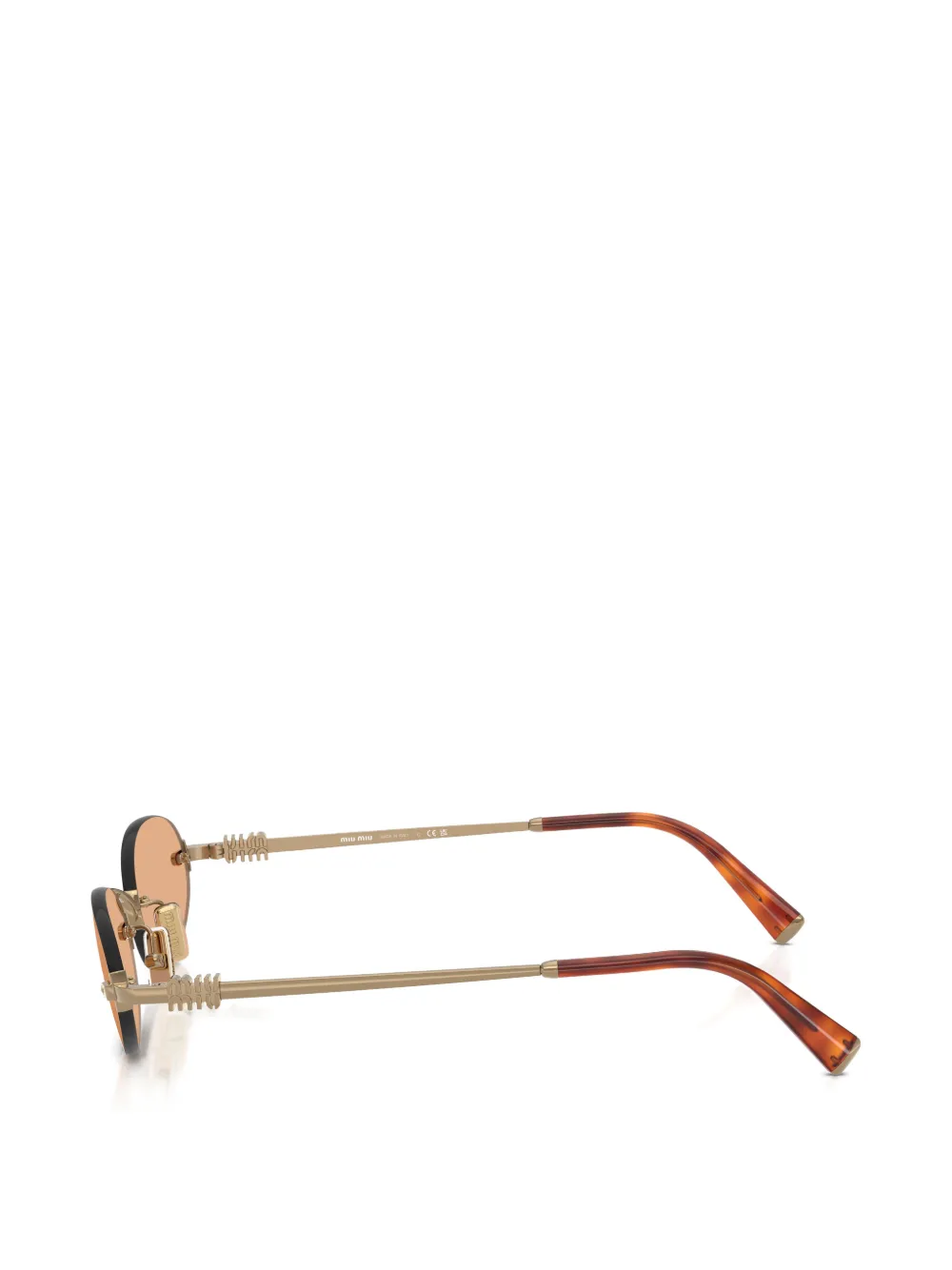 Miu Eyewear Zonnebril met ovalen montuur Goud