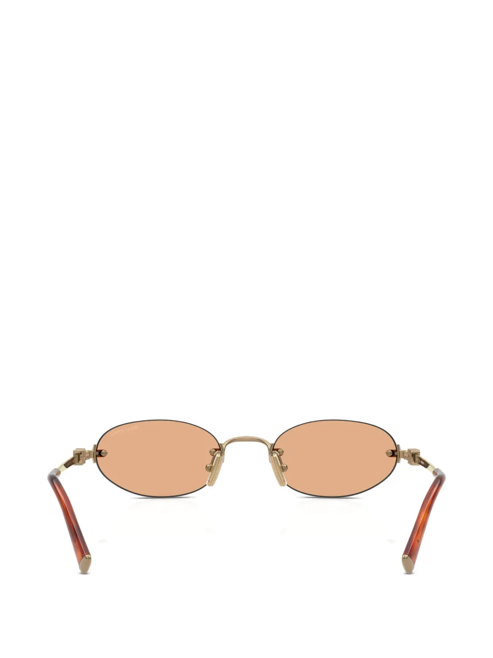 Miu Eyewear Zonnebril met ovalen montuur Goud