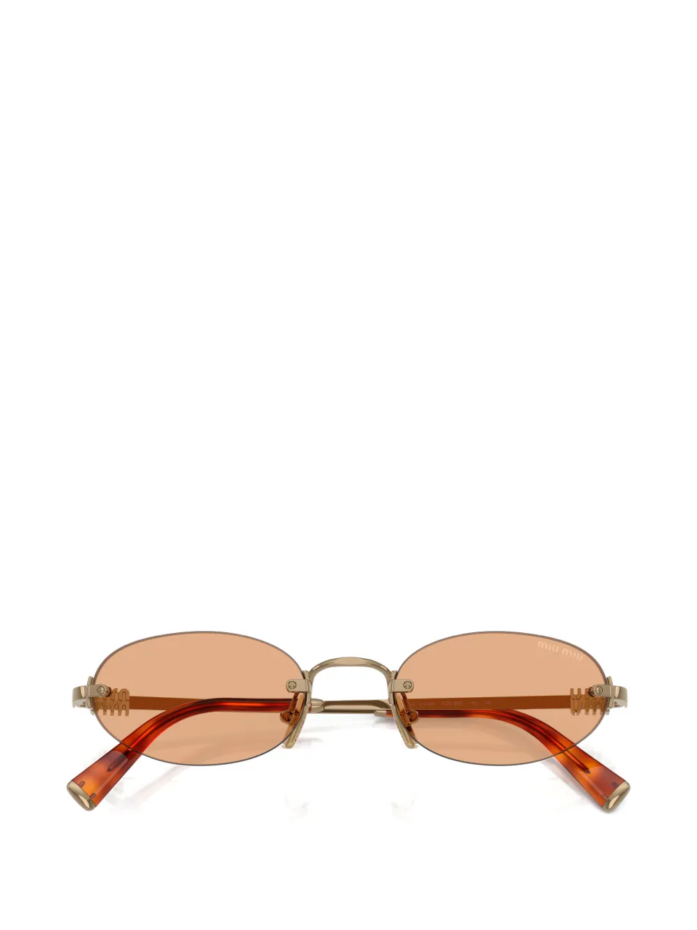 Miu Eyewear Zonnebril met ovalen montuur Goud
