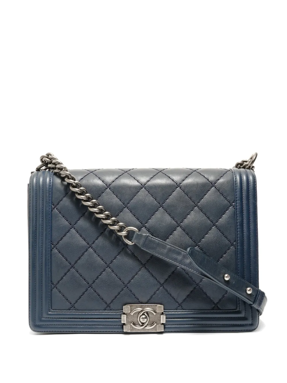 CHANEL Pre-Owned 2014 Boy quilted shoulder bag - Blu