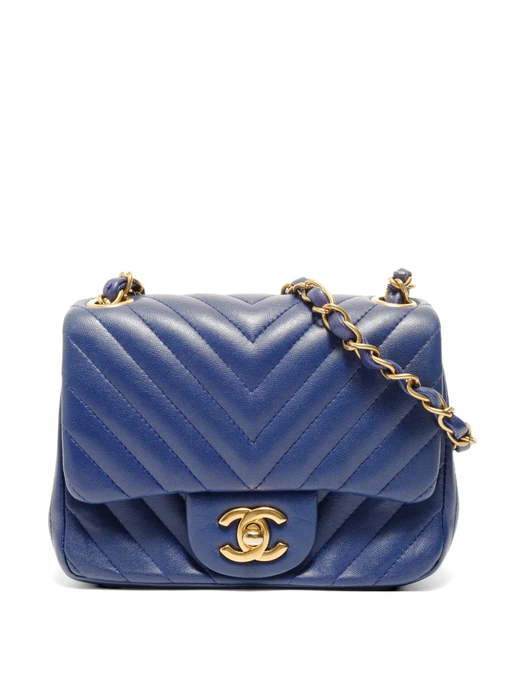 CHANEL Pre-Owned 2015-2016 Chevron shoulder bag - Blu