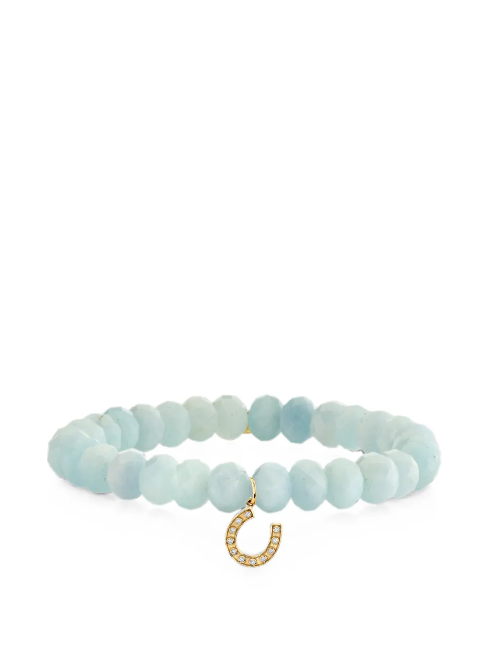 Sydney Evan Hufeisenarmband mit Aquamarin und Diamanten - Gold