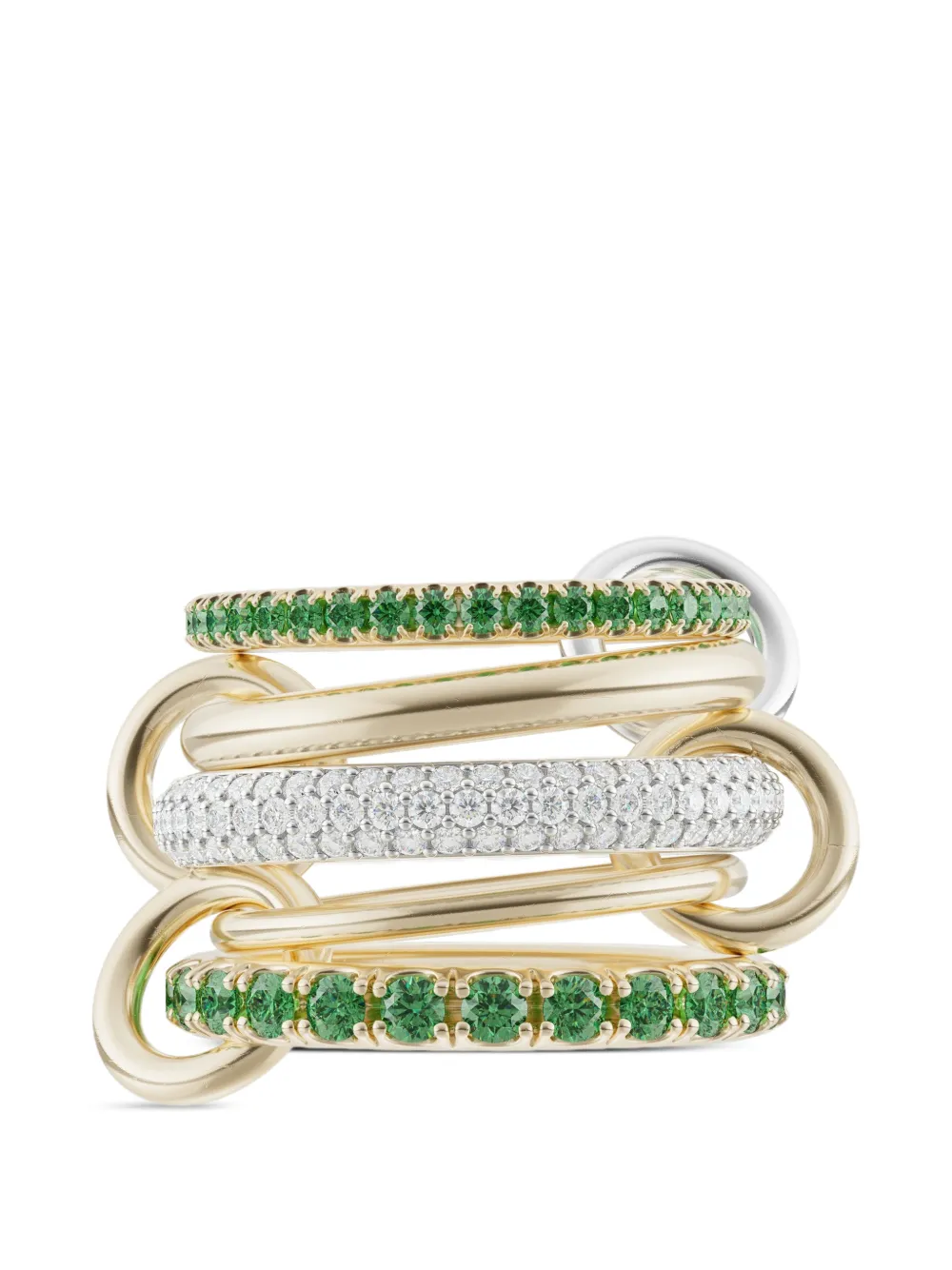 Spinelli Kilcollin Anello Chloe Vert con diamanti e smeraldi - Oro