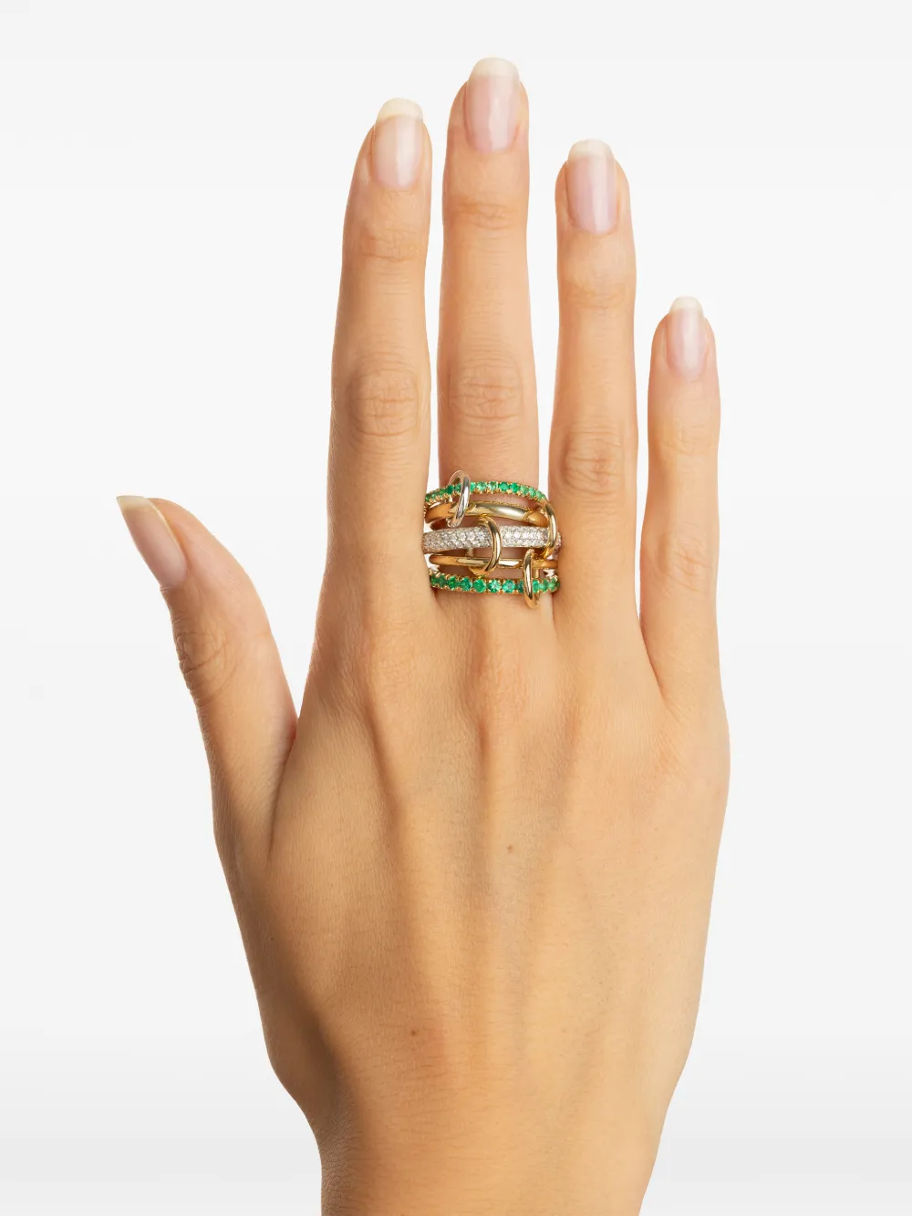 Spinelli Kilcollin Anello Chloe Vert con diamanti e smeraldi - Oro