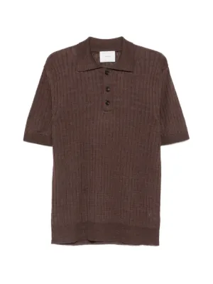 MM6 Maison Margiela cable-knit Polo Shirt | Brown | FARFETCH