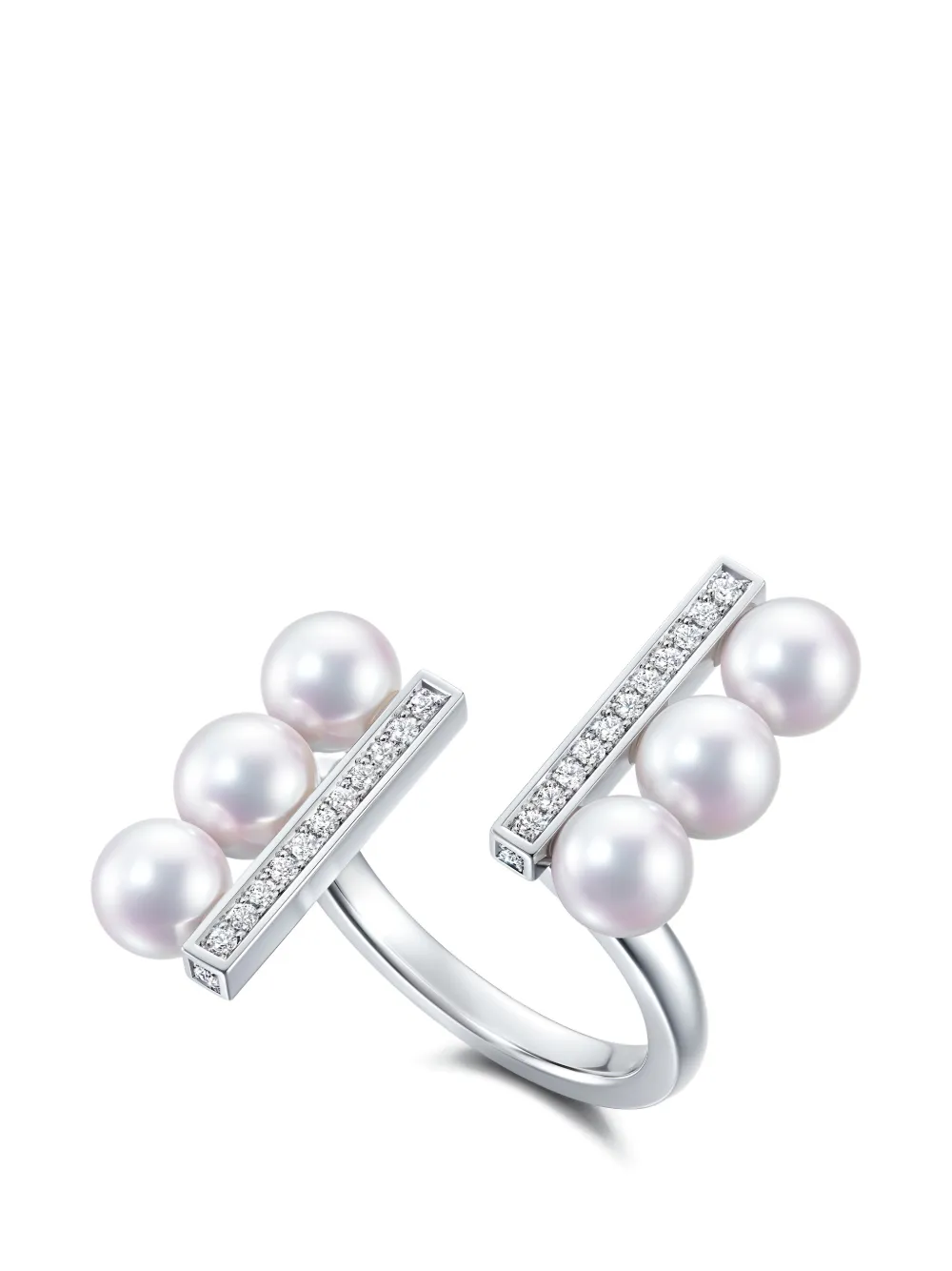 TASAKI Balance Parallel Neo pearl and diamond ring - Argento