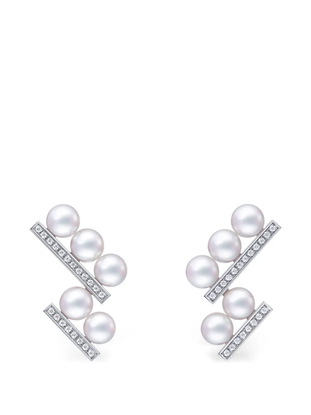 TASAKI Balance Step Neo pearl and diamond earrings - Silber