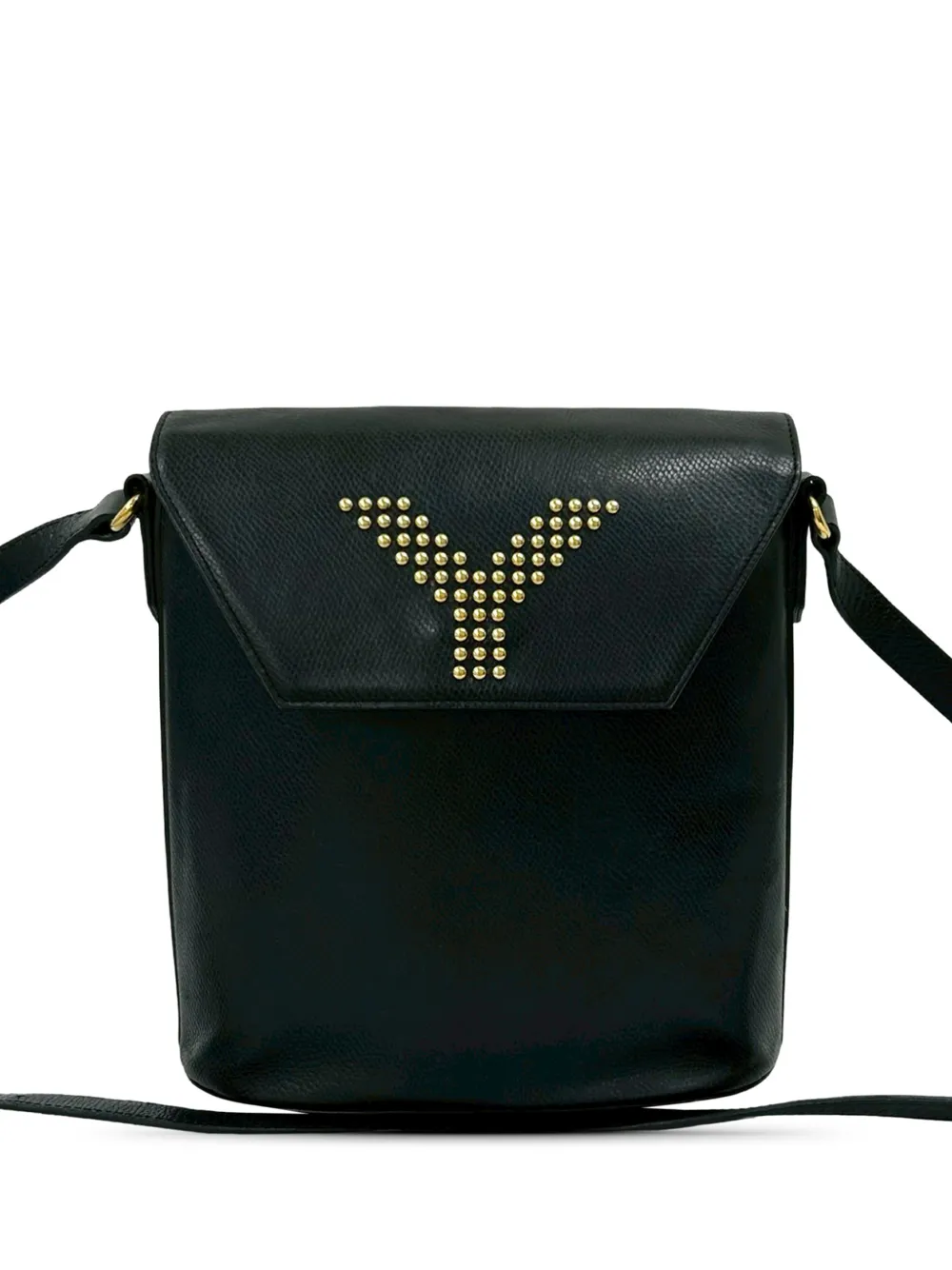 Saint Laurent Pre-Owned 20th Century Leather Y Studded crossbody bag - Schwarz