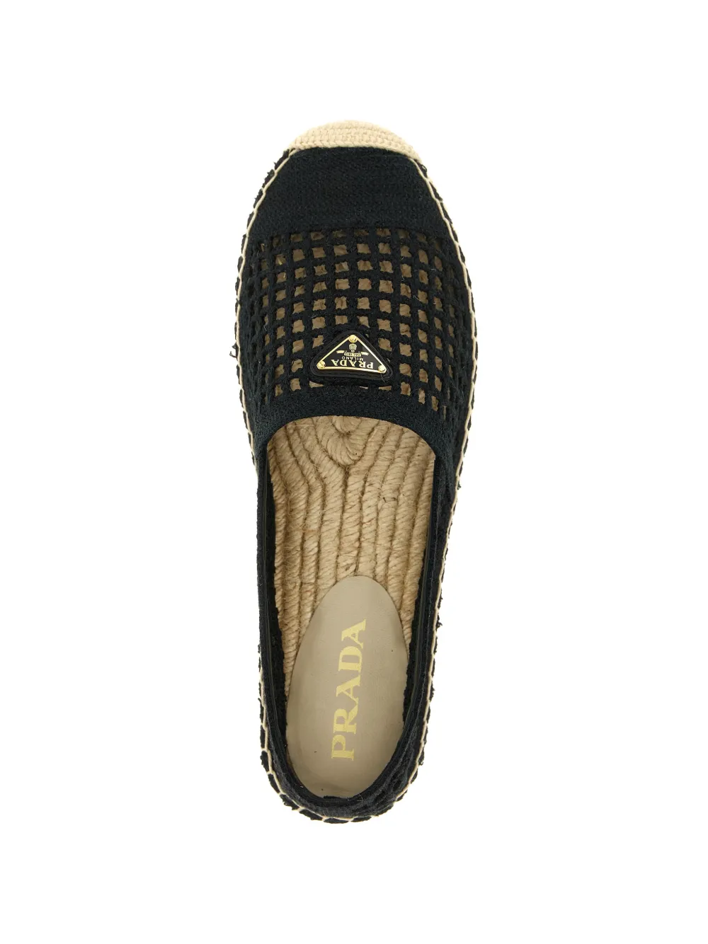 Prada crochet-knit espadrilles Zwart