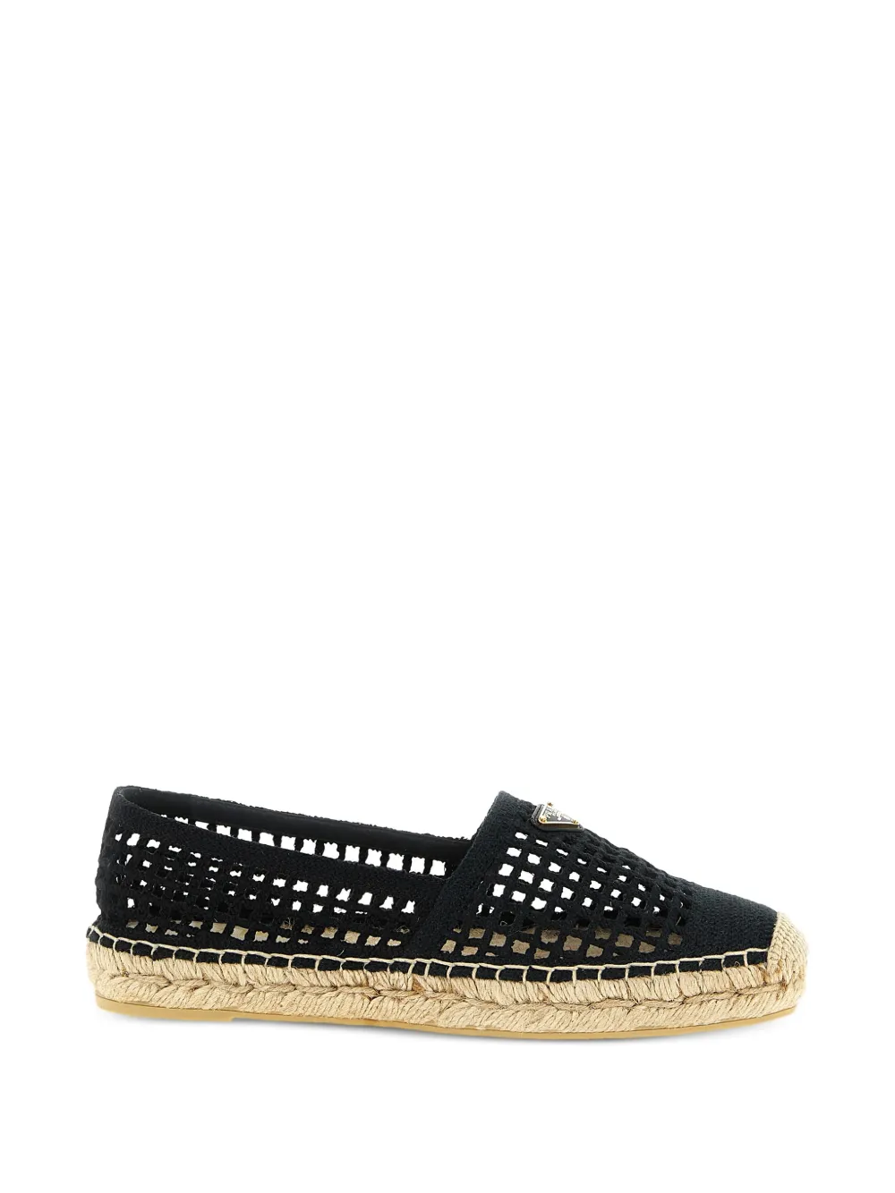Prada crochet-knit espadrilles Zwart