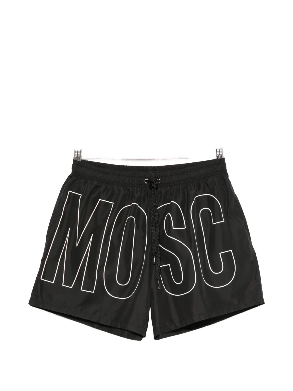 Moschino logo-print drawstring swim shorts - Schwarz