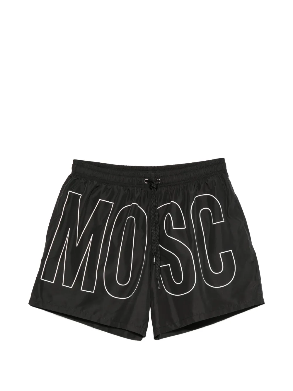 Moschino logo-print drawstring swim shorts - Schwarz
