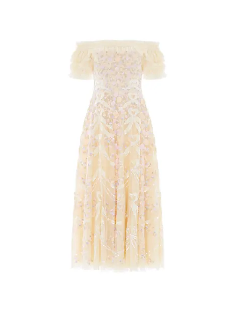 Needle & Thread Ribbon Heart sequin-embellished maxi dress