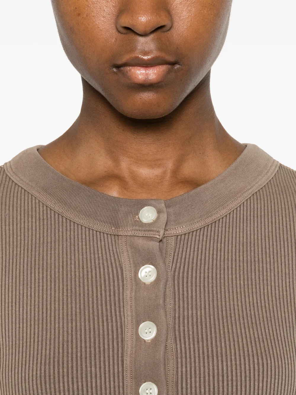 Citizens of Humanity Varra Henley ribgebreide top Bruin