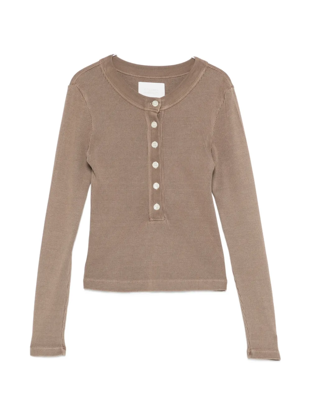 Citizens of Humanity Varra Henley ribbed-knit top - Marrone