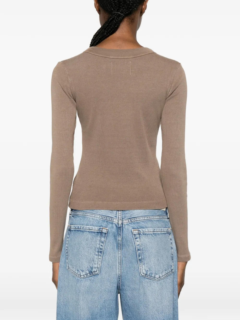 Citizens of Humanity Varra Henley ribgebreide top Bruin