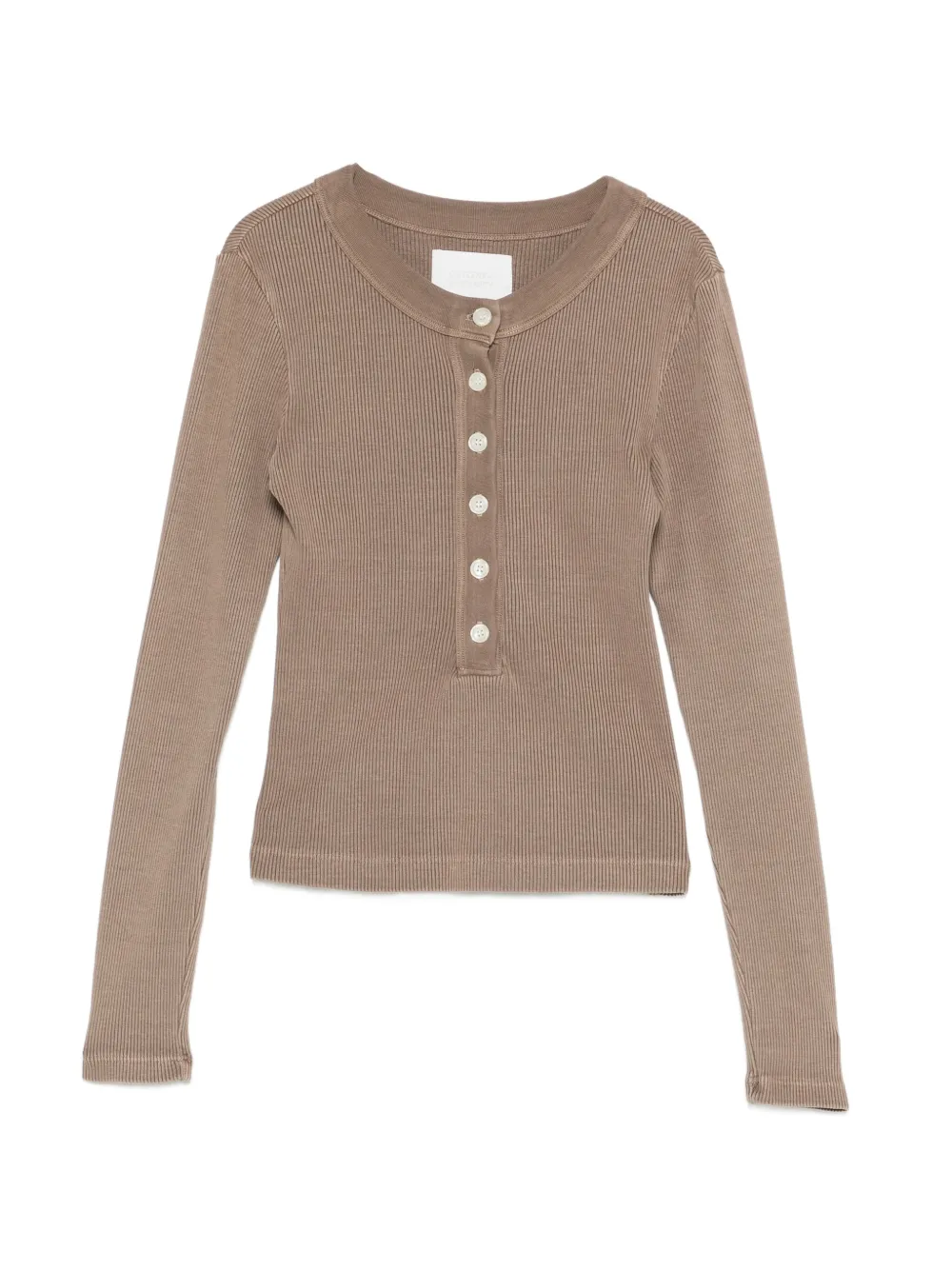 Citizens of Humanity Varra Henley ribbed-knit top - Marrone