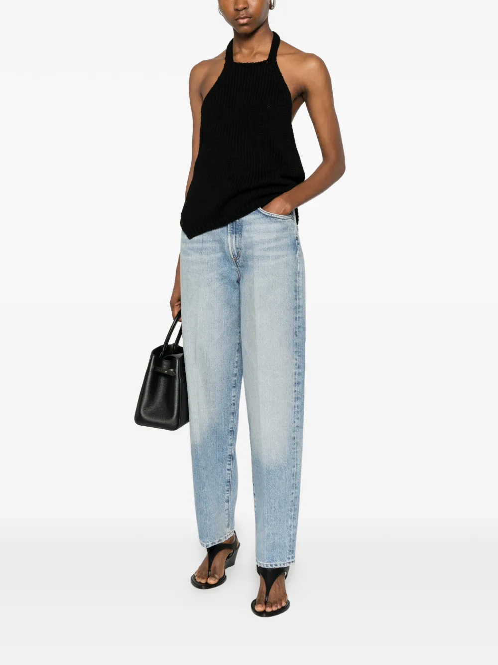 AGOLDE Geplooide jeans met vervaagd effect Blauw