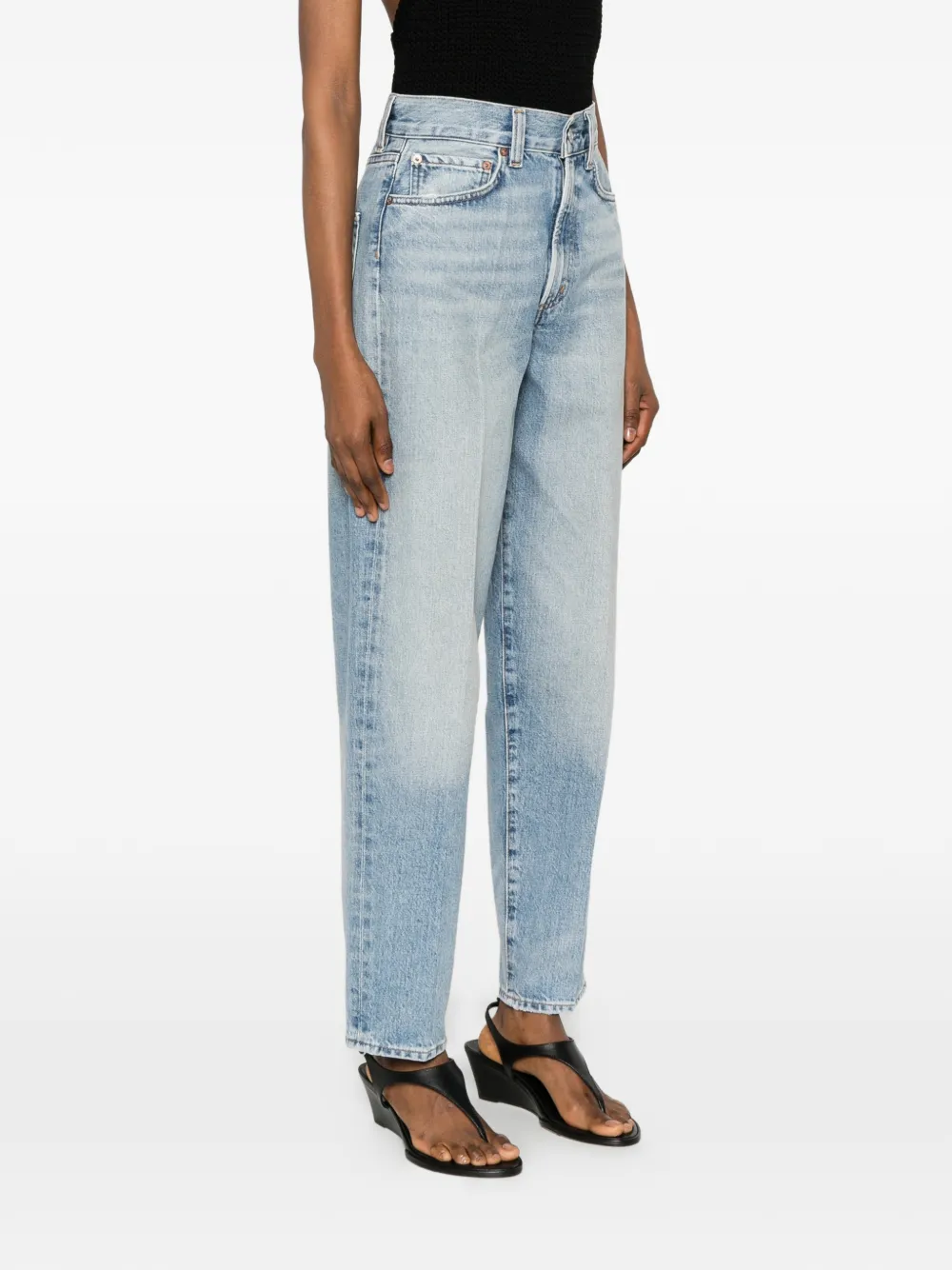 AGOLDE Geplooide jeans met vervaagd effect Blauw