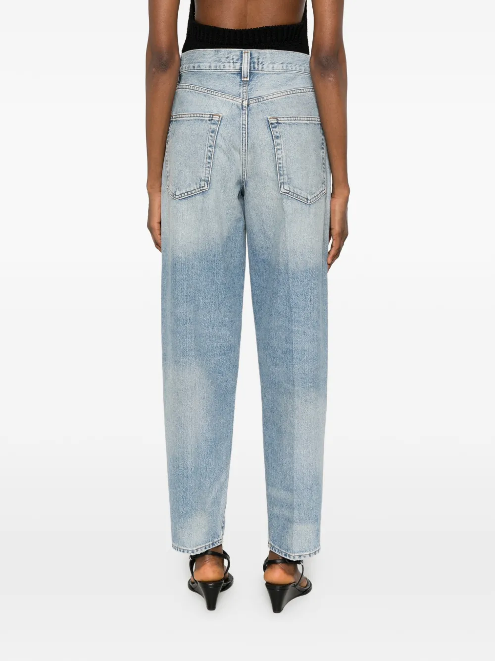 AGOLDE Geplooide jeans met vervaagd effect Blauw